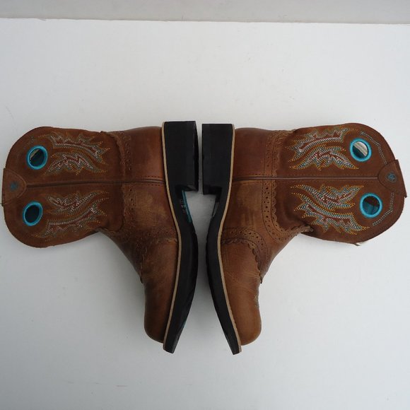 SIZE 7 B. Ariat FatBaby Brown Leather Boots Women's. - Picture 10 of 16